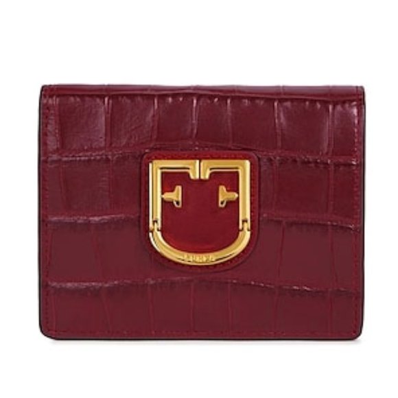 Furla Belvedere Embossed Leather Bifold Wallet - Picture 1 of 12